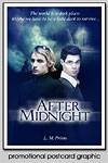 After Midnight promotional postcard graphic for L.M. Prieto